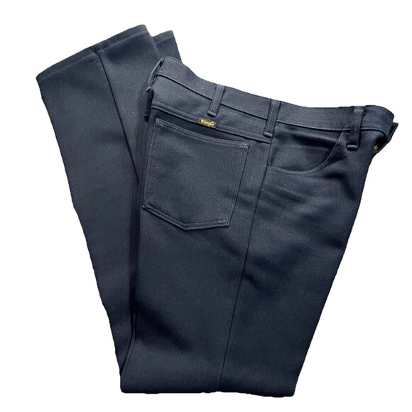 Vintage WRANGLER Pants Mens Blue 32W x 32L 100% Polyester Rancher Slacks 90's